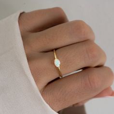 Made of Sterling Silver 14K Gold or Rhodium plating Nickel-free & Hypoallergenic Highest grade lab created opals Available in sizes 4-10 Opal Dainty Ring, Cheap Adjustable Opal Ring, Opel Rings, Silver Opal Jewelry, Simple Rings Everyday, Simple Opal Ring, Simple Stone Ring, Opal Ring Simple, Silver Rings Engagement