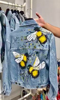 Blue Jeans Crafts, Painted Denim Jacket, Painted Jacket