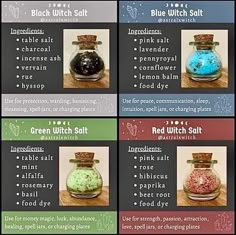 Potions Party, Witch Salts, Witch Salt, Types Of Salt, Wicca Recipes, Witchy Kitchen, Potions Recipes, Witch Rituals, Witch Bottles