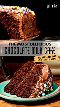 the most delicious chocolate milk cake is half eaten