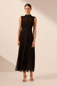 Clemence High Neck Midi Dress | Black | Dresses | Shona Joy Black Tie Wedding Guest Dress Fall, Black Formal Midi Dress, Cocktail Dress Code, Black Tie Wedding Guest Dress, Formal Dress Code, Black Tie Attire, High Neck Midi Dress, Black Tie Wedding Guests, Fall Wedding Guest Dress