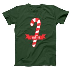 Suck It Candy Cane Men's T-Shirt Candy Themed Christmas Shirt, Life Of The Party, Candy Canes, Christmas Tshirts, Holiday Cheer, Candy Cane, Forest Green, Cotton T Shirt, Cotton Tshirt