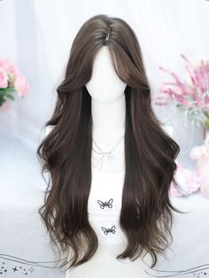 Get the perfect look with our brown curtain bangs wavy long synthetic wig. This stunning wig features trendy curtain bangs and luscious waves, creating a natural and stylish appearance. Made with high-quality synthetic fibers, this wig is easy to maintain and style.   Please note that this product includes only the wig. Elevate your style effortlessly with this versatile and chic wig. Garment Size SizeFree SizeHair Length65 Very Long Hair Layers, Cute Long Haircuts With Bangs, Asian Layered Hair Long, Very Long Haircut, Bangs Hairstyles Long, Best Haircut For Long Hair, Brown Curtain Bangs, Bangs For Long Hair, Bang Ideas