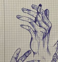 a drawing of two hands holding something in each other's hand, on top of a sheet of paper