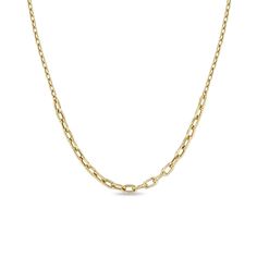 14k gold small and medium hollow square oval link station combination chain necklace SPECIFICS • 14k small square oval link chain adjustable from 14-16"• chain is approx. 2mm & 3.5mm wide• medium square oval link chain station is approx. 9.8cm long• available in yellow gold only Modern 14k Gold Chain Link Necklace, Modern Yellow Gold Cable Chain Necklace, Formal Rectangular Delicate Chain Necklace, Gold Oblong Necklace With Cable Chain, Modern 14k Gold Chain Necklace With Rectangular Links, Classic Chain Necklace With Rectangular Rolo Links, Minimalist Oval Link Cable Chain Necklace, Modern Yellow Gold Oval Link Chain Necklace, Minimalist Cable Chain Necklace With Oval Links