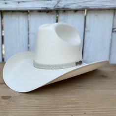 White Western Style Panama Hat For Outdoor, Country Style White Panama Hat For Outdoor, White Country Style Panama Hat For Outdoor, White Western Straw Hat For Outdoor, White Western Hat Bands For Outdoor, Western White Top Hat With Flat Brim, Western Style White Top Hat With Flat Brim, White Western Top Hat With Flat Brim, Toquilla Straw Hat With Curved Brim For Rodeo