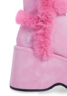 cuz make it real. These boots have a faux suede construction, a patchwork design, a faux fur trim, rhinestone detailing, and side zipper closures. Chunky Platform Shoes, Patchwork Boots, Bratz Aesthetic, Punk Boots, Shop Boots, Boots Knee High, Trashy Y2k, Pride Outfit, Boss Baby