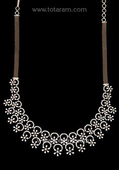 18 Karat Rose Gold Polish Diamond Necklace - 235-DN405 - in 41.800 Grams for USD $6859.89. 
Made in India by Totaram Jewelers Online this product is in Gold - 18 Karat Gold  & is an excellent gift for Adult - Women. Ships fully insured with secured guaranteed delivery for free with your order over $250 from New Jersey USA & comes with 30 days exchange policy. Luxury Necklace With Elegant Design For Reception, Luxury Necklace For Reception, Luxury Necklaces For Receptions, Luxury Elegant Necklaces For Reception, Elegant Rose Gold Necklace For Reception, Luxury Diamond Necklace For Reception With Intricate Design, Rose Gold Diamond Necklace For Celebration, Luxury Diamond Necklace With Single Cut Diamonds For Reception, Luxury Cubic Zirconia Diamond Necklace For Reception