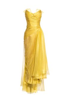 Yellow Dress Aesthetic, Librarian Clothes, Maria Lucia Hohan, Romantic Fashion, Yellow Gown, Back Skirt, Prom Dress Inspiration, Dress Aesthetic, Dress Inspo