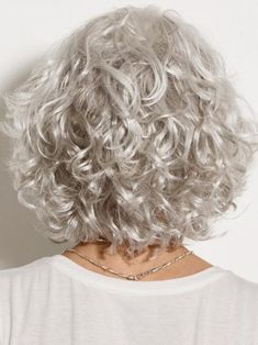 Basic Hair Color, Curly Silver Hair, Short Bob Wavy, Haircut Gray Hair, Bob Wavy, Short Permed Hair, Grey Hair Over 50, Silver White Hair, Hair Color Light