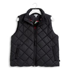 For outdoor hikes, campfire nights and every on-the-go moment in-between, add this cozy puffer vest to your outfit for instant comfort. Its fleece interior stays warm even on windier days. Polyester shell Fleece lined Oversized quilting details Two fleece-lined zip pockets. View Legal Label Vera Bradley Outlet Women's Puffer Vest in Perennials Noir, Size: 2XL Quilted Sleeveless Winter Vest, Winter Vest With Fleece Lining For Outdoor Activities, Winter Hiking Vest With Fleece Lining, Quilted Sleeveless Vest For Outdoor, Outdoor Quilted Sleeveless Vest, Outdoor Sleeveless Quilted Vest, Winter Hiking Vest Outerwear, Winter Hiking Outerwear Vest, Sleeveless Outerwear With Fleece Lining For Hiking