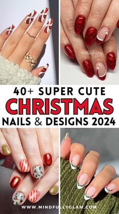 Short Christmas Nails, Green Christmas Nails, Plaid Nail Designs, Bright Nail Designs, Christmas Nail Ideas