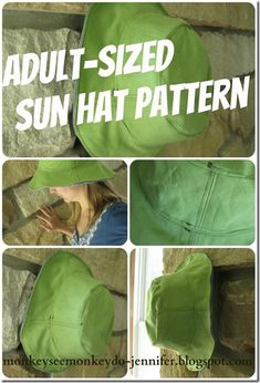 the instructions for how to make an adult sized sun hat