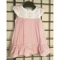 Nwt New Pink/White Striped London Designer "Darcy Brown" Cute Dress 6m (12/24m) All Measurements Are Un-Stretched - Store Price For Dress Is $58 Classic European Brand: Darcy Brown In London (Runs Big Compared To Usa Sizing) - Size Is 6m But Fits 12/24m :) Measurements: Chest: 22 Inches, Length Shoulder To Dress Hem: 16 Inches, Sleeve Shoulder To Sleeve Hem: 2 Inches Dress Shipping Is The Exact Item Shown In The Above Photos :)* Darcy Brown Started In 2002 By Clare Mike Brown After The Birth Of White Ruffled Twirl Dress For Dress-up, Cute White Twirl Dress With Ruffles, Playful Fitted White Twirl Dress, White Short Sleeve Twirl Dress For Playwear, Playful White Fitted Twirl Dress, White Twirl Dress For Dress-up, White Summer Twirl Dress For Playtime, White Twirl Dress For Summer Playtime, White Cotton Dress-up Dresses