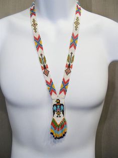 Ukrainian Gerdantraditional Necklacebeaded Handmadebeaded - Etsy Native American Beaded Necklace, Thunderbird Design, Loom Necklace, Balloon Necklace, Seed Bead Jewelry Patterns, Native American Patterns, Native American Necklace, Necklace Tutorial, Handmade Beaded Necklaces