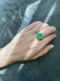 Jade rings have a classic, vintage-style, look which showcases a lustrous gemstone that has been prized for centuries. The gemstone jade has always been associated with very positive influences such as hope, healing, love, faithfulness, courage, and harmony. Product Specifications: 11 x 9 mm oval shaped natural jade (Type A) 28 round brilliant cut diamonds with total carat weight of 0.60ct  Quality: D-F in Color and VS1-2 in Clarity, with Heart and Arrow (Ideal cut / Excellent Cut) The rarity of Jade Stone Engagement Ring, Jade Stone Ring, Jade Diamond Ring, Jadeite Ring, Jade Ring Engagement, Jade Rings For Women, Jade Rings, Jade Engagement Ring, Personalised Gifts Handmade