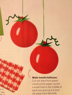 the instructions for how to make tomato balloons