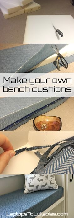 how to make your own bench cushions with the help of an expert sewing machine and scissors