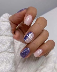 Nail Art Noel, Milky Nails, Winter Nails Acrylic, Nagel Tips, Cute Christmas Nails, Christmas Gel Nails, Winter Nail Designs, New Year's Nails