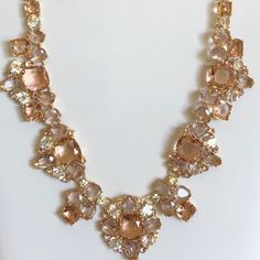 Beautiful, Princess Like Nwot Necklace. 12-Karat Yellow Gold Plated Chain With Lobster Clasp Closure. Mixed-Shape Prong-Set Nude Pink Crystals. Materials: 12-Karat Yellow Gold Plated Metal With Glass Crystals Size: Approx. 18.8" L Kate Spade Jewelry Pouch Included Blush Luxury Formal Jewelry, Elegant Pink Necklace With Jewels, Elegant Pink Jeweled Necklaces, Elegant Pink Necklace For Formal Occasions, Elegant Pink Necklace For Formal Events, Elegant Pink Kate Spade Jewelry, Pink Necklace With Sparkling Stones For Party, Pink Jeweled Jewelry For Formal Occasions, Pink Gold Necklace For Formal Occasions