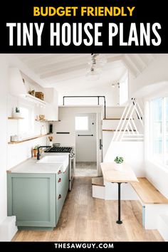 the kitchen is clean and ready to be used as a dining room or living area