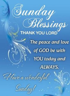 a greeting card with the words sunday blessing