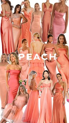 Peachy Wedding Dress, Peach Coloured Bridesmaid Dresses, Bridesmaid Dresses Orange Coral, Shades Of Peach Bridesmaid Dresses, Peach And Pink Bridesmaid Dresses, Peach Orange Bridesmaid Dresses, Burnt Peach Bridesmaid Dresses, Bridesmaid Pink Dress, Coral Wedding Guest Dress