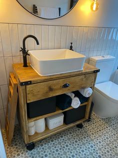 a bathroom with a sink and toilet in it