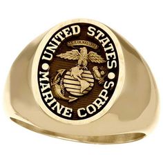 Marine Corps Signet Ring in 10K Solid Gold Symbolic Rings With Polished Finish For Commemoration, Heirloom 14k Gold Signet Ring For Commemoration, 14k Gold Heirloom Signet Ring For Commemoration, 14k Gold Signet Ring With Polished Finish, Commemorative 14k Stamped Ring, 14k Stamped Commemorative Ring, Classic Engraved Ring Stamped 14k For Commemoration, Stamped 14k Gold Ring For Commemoration, Classic 14k Gold Engraved Ring For Commemoration