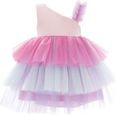 Pink Cakepop multicolor layered tulle dress for baby girls from Mimi Tutu. Featuring a pink satin bodice with a purple ruffle elasticated strap. Layers upon layers of ethereal tulle create a breathtaking effect, forming a cascading trio of pink, lilac, and purple colors that will instantly capture the imagination. | Mimi Tutu | Cakepop Multicolor Layered Tulle Dress, (Pink, Size 4Y) | Maisonette collects the best children’s products from around the world (unlike Zulily, Etsy, The Tot, Farfetch K Playful Ruffled Tutu Dress In Tulle, Playful Ruffled Tulle Tutu Dress, Playful Ruffled Tutu Dress, Pink Tiered Princess Dress For Spring, Tiered Pink Princess Dress For Spring, Playful White Tulle Princess Dress, Sweet Sleeveless Tulle Princess Dress, Pink Playful Princess Dress With Ruffles, Playful Pink Tulle Princess Dress