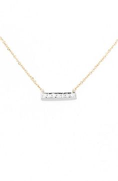 Minimalist Diamond Bar Necklace With Single Cut Diamonds, Minimalist Bar Necklace With Single Cut Diamonds, Minimalist Yellow Gold Bar Necklace With Diamond Accents, Minimalist White Gold Bar Necklace For Anniversary, Minimalist Profile, Dana Rebecca Designs, Bar Pendant Necklace, Solid Gold Necklace, Diamond Bar