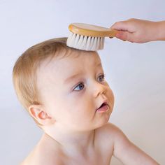 Gently smooth and detangle your little one’s hair using our green sprouts® Brush and Comb Set. The super soft bristles on our baby brush smooths fine hair while being gentle on baby’s scalp. The wooden baby comb has blunt, rounded teeth to gently remove tangles longer or thicker hair without pulling for baby’s comfort. Our baby grooming set is made from earth-friendly natural goat hair and wood without hormone disrupters like BPA, for baby’s health and safety. For adult use only and grows with b Natural Hair Brush, Brush And Comb, Baby Grooming, Cradle Cap, Wood Comb, Wooden Brush, Gentle Baby, Comb Set, Baby Bubble