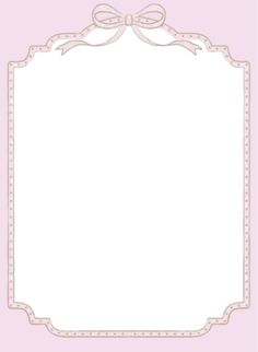 a pink and white frame with a bow on the top, in front of a light pink background