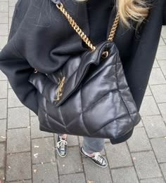 Ysl Small Puffer Bag Outfit, Loulou Puffer Bag Outfit, Big Ysl Bag, Ysl Bag Puffer, Yves Saint Laurent Bag Loulou, Saint Laurent Loulou Bag Outfit, Ysl Puffer Bag Outfit, Ysl Loulou Bag Outfit, Ysl Loulou Puffer Bag