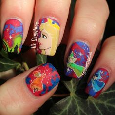 Princes Aurora, Nail Designs Acrylic, Disney Nail, Beauty Nail