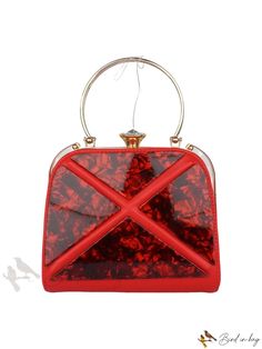 Bird in Bag - Formal Evening Bag with Sparkle and Handle for Phone, Patie, and Red Carpet Events Red Clutch Evening Bag With Detachable Handle, Red Rectangular Satchel With Top Carry Handle, Red Evening Clutch With Detachable Handle, Chic Red Clutch Bag, Red Rectangular Box Bag With Handles, Red Square Shoulder Bag For Shopping, Red Square Shoulder Bag, Chic Red Square Bags, Red Handheld Bags For Shopping