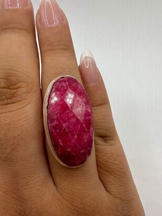 Unusual deep toned raw ruby low content silver setting handmade  size 8.5 Can be resized. My jeweler charges a $20 fee All rings are shipped in a nice gift box.   Check out our over a THOUSAND great reviews Engraving is $4 per letter and is not always perfect depending on the piece. It can take a few days if the jeweler is busy. This is payable to Paypal Judithsltd@gmail.com Handmade Ruby Ring, Unique Handmade Oval Ruby Ring, Gift Ruby Ring With Natural Stones, Unique Ruby Ring Gift, Oval Ruby Ring Stamped 925 For Gift, Oval Ruby Ring Stamped 925 As Gift, Handmade Oval Ruby Ring Gift, Handmade Ruby Rings As A Gift, Unique Faceted Rings For Gifts