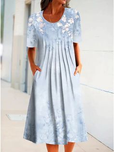 Product Name: Women's Spring Blue Floral Dress Crew Neck Short Sleeve A Line Midi Dress Item NO.: 21587212 Weight: 0.25 kg = 0.5512 lb = 8.8185 oz Category: Clothing> Women> Dresses & Skirts Creation Time: 2023-03-16 Edition type:LooseElasticity:Micro-ElasticityHem Type: Regular HemCollar/Neckline:Crew-NeckSleeve:Short SleeveThickness:Light-weightDesign Elements: Floral PrintStyle: CasualMaterial:Cotton BlendsWashing Mode: Machine WashSize:S,M,L,XL,2XL,3XLWeight:250GTheme:Fit for Women's Spring Light Blue Non-stretch Knee-length Dress, Light Blue Short Sleeve Non-stretch Dress, Non-stretch Light Blue Midi Dress, Light Blue Non-stretch Midi Dress, Blue Pleated Short Sleeve Midi Dress, Blue Pleated Midi Dress With Short Sleeves, Blue Short Sleeve Pleated Maxi Dress, Blue Shift Maxi Dress, Blue Shift Maxi Dress Midi Length