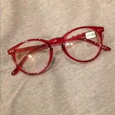 New +1.00 1602 Funky Glasses Frames For Women, Red Glasses Aesthetic, Cute Reading Glasses, Red Round Glasses, Red Frame Glasses, Glasses Aesthetic, Colorful Glasses, Glasses Frames For Women, Vision Bored