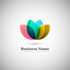 colorful flower logo design on white background