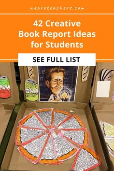 an open cardboard box with the title 42 creative book report ideas for students see full list