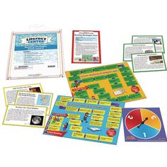 an image of a board game with instructions on the front and back pages, including information cards