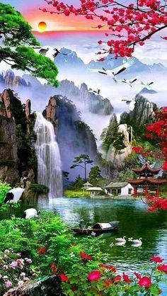 Nature Photography Tips, Waterfall Art, Beautiful Scenery Pictures, Scenery Paintings, Image Nature, Beautiful Landscape Wallpaper