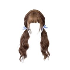 Hairstyles White Background, Girl Hair Png, Hairstyle Png, Pigtail Wig, Y2k Hairstyles, Fake Hair, Pretty Hair Color