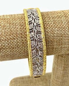 For Sale on 1stDibs - This spectacular diamond and 18k gold bangle is an exquisite, wearable work of art! Handmade in Italy using artisan techniques passed down since the Renaissance, Luxury Bohemian Engraved Bangle, Elegant Luxury Bangle With Decorative Band, Luxury Diamond Cut Cuff Bracelet Gift, Luxury Diamond Cut Cuff Bracelet As Gift, Luxury Diamond Cut Cuff Bracelet For Gift, Luxury Hand Set Bangle For Anniversary, Luxury Cuff Bracelet With 17 Jewels For Anniversary, Luxury Bangle Cuff Bracelet For Anniversary, Luxury Cuff Bracelet Bangle For Anniversary