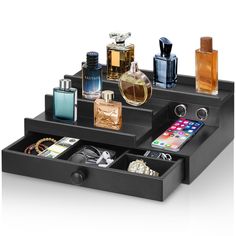 PRICES MAY VARY. 【3 TIER COLOGNE ORGANIZER FOR MEN】A good Christmas gift idea for husband, father, friends and family. Do you or your loved ones still struggle with messy cologne? With this 3 tier cologne stand, it will be easy to organize all cologne, making it attractive and easy to find your favorite scent. And the 3 tiered steps with different high levels allow you to see each cologne clearly and provide plenty of space, maximize your room space and keep things organized and sorted. 【HIDDEN Cologne Tray, Cologne Organizer For Men, Cologne Organizer, Dresser Room, Perfume Shelf, Perfume Holder, Perfume Stand, Essentials For Men, Coffee Stations