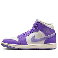 Air Jordan 1 Mid 'Purple White' BQ6472-504 (AJ1/SNKR/Retro/Mid Top/Women's/Non-Slip/Basketball/Wear-resistant) Air Jordan 1 Mid Purple, Jordan Aj 1 Mid, Jordan 1 Mids, Air Jordan 1 Mid Gs, Wmns Air Jordan 1, Pretty Shoes Sneakers, Womens Basketball Shoes, Buy Jordans, Womens Air Jordans