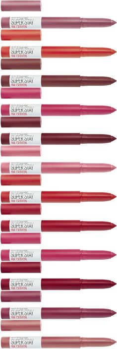 Maybelline SuperStay Ink Crayon Lipstick for Summer 2019 – Musings of a Muse Maybelline Lipstick Crayon, Lipsticks Aesthetic, Lipstick Maybelline, Make Up Factory, Camouflage Makeup, Maquillage Yeux Cut Crease