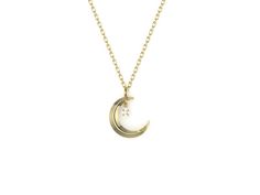 DescriptionA crescent moon takes form in this pendant featuring a beveled edges with a small star charm hinging from the top. In Latin, Luna means mean moon while Stella means star. Handcrafted made-to-order in 14k recycled gold. Made-to-orderThis piece is made-to-order within 3-4 weeks. Requests for modifications may result in extended production timelines and pricing. Please contact us for more information and if you have any questions.Kindly note that all stones shown on our website are diamo Diamond Charm, Recycled Gold, Star Charms, Crescent Moon, Cable Chain, Black Diamond, White Diamond, Charm Pendant, Crescent