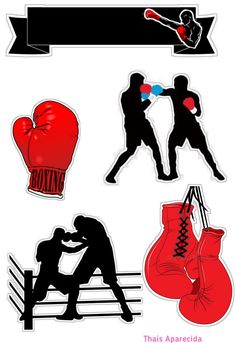 the silhouettes of boxing players are shown